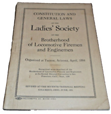 1931 BROTHERHOOD OF LOCOMOTIVE FIREMEN & ENGINEMEN LADIES' SOCIETY CONSTITUTION picture