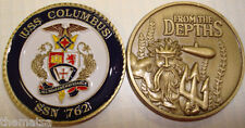 NAVY SUBMARINE USS COLUMBUS SSN-762 FROM THE DEPTHS MILITARY  CHALLENGE COIN picture