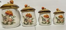 Vintage Merry Mushroom 4 Piece Canister Set w/lids Sears Roebuck & Co Japan 1978 picture