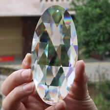 120mm Large Oval Cut Glass Crystal Prism Suncatcher Hanging FengShui Chandelier picture
