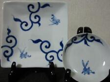Arita Ware 2 Pieces  Sota Kiln / Hand-Painted Dyed Square Plate Round Arabesque picture