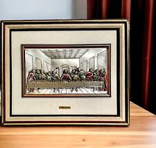 PAOLO SCHIRALDI SILVER COATED 3D RELIGIOUS SCULPTURE LAST SUPPER FRAMED Signed picture