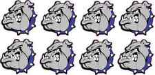 [8x] 1in x 1in Blue Collared Bulldog Mascot Stickers School Sports Team Decals picture