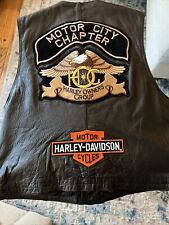 Motor City Chapter HARLEY  OWNERS GROUP PATCHES Black Vest picture