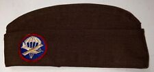 WWII US Army Airborne Paratrooper Officer Patch on Overseas Cap picture