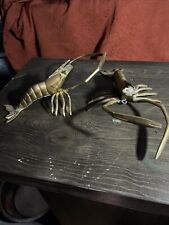 pair of brass lobster wall hanging picture