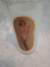 Vintage 1940's Peek-A-Boo Pinup Girl Drinking Glass picture