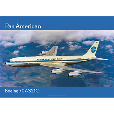 Pan American Boeing 707-321C Art Print - Aerial View Aviation 1960s picture