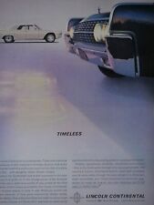 1962 Lincoln Continental Vintage TIMELESS Original One Page Print Ad 8.5 x 11