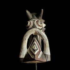 African Tribal Face Mask Wood Bwa Warthog Mask Tusk BOBO -9197 picture