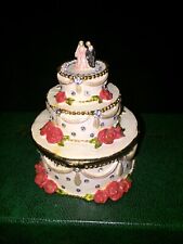 Beautiful Bejeweled Collection by Department 56~ Wedding Cake Trinket Box picture
