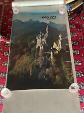 PAN AM AIRWAYS AIRLINES GERMANY Vintage 1970's Travel poster 28x42 #2 picture
