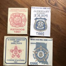 LOT OF 4 POLICE & Firefighter SUPPORTER/BOOSTER WINDOW DECALS picture