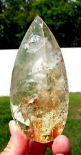 Brazil CITRINE Quartz Crystal FLAME Point w/ Internal Rutiles For Sale NOS picture