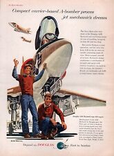 1956 Douglas A4D Skyhawk Turbojet Carrier Bomber US Navy Original Color Ad  picture