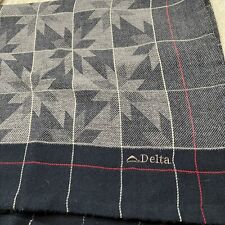 Vintage Delta Airlines First Class Snowflake Blanket John Hosrfall 48x70