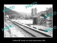 OLD LARGE HISTORIC PHOTO OF COALMONT BC CANADA THE RAILWAY STATION c1960 picture