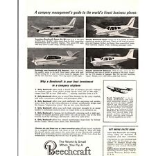 Beechcraft Vintage Advertising Print Ad Queen Air 80 Baron S35 Bonanaza Debonair picture