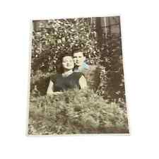Happy Couple Hand Tinted Picture Vintage 40s or 50s picture