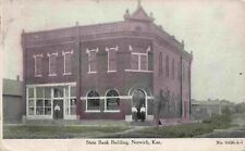 Norwich Kingman County Kansas State Bank Building c1908 Vintage KS Postcard picture