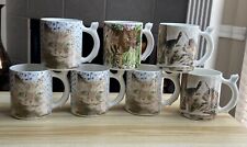 Vtg Seven Minou-ettes by C. Pradalie Porcelain Kitty Cat Floral Coffee Cup Mugs picture