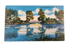 POSTCARD Lily Pond on Presque Isle, Pennsylvania PA Linen 1950s Scenic picture