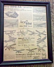 Ideal Models Wood Flying model kits Advertisment March 1934 Framed picture