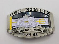 The Corps USS NIMITZ CVN 68 Belt Buckle Antique Silver Color picture