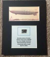 MATTED GENUINE PIECE OF AIRSHIP U.S.S. AKRON  (ZRS-4) picture