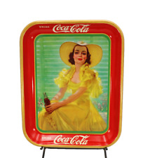 1938 Coca-Cola Tray Original - Girl at Shade (Excellent Condition) picture