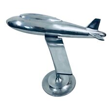 Vintage Metal Airplane Model Aviation Airline Collectible Display Chrome Large picture