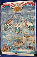 vintage 1980s Aerospatiale Helicopter Superstar Twins Puma Dauphin POSTER 23x34 picture