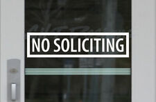 No Soliciting Vinyl Decal Sticker, Sign, Warning, Private, Security, No Sales picture