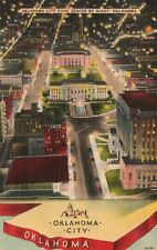 Vintage Postcard 1944 Civic Center By Night Oklahoma City Mid Continent News picture