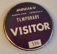 Vintage early Boeing Airplane Company - Seattle, Washington visitor ID badge picture