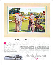 1947 Beech Aircraft golf foursome caddy men's club vintage art print ad L58 picture