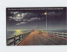 Postcard Moonlight over Gandy Bridge Tampa Bay St. Petersburg-Tampa Florida USA picture