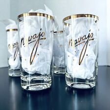 6X  Piper NAVAJO 22K Gold Trimmed Beverage Drinking Glasses Tumblers ca. 1970's picture