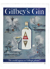 Gilbeys Print Ad Gin Advertising Vintage 1959 Distillery Mexico Paris Rome picture
