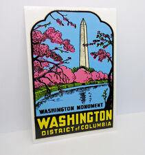 WASHINGTON D.C. Monument Vintage Style Travel DECAL, Vinyl STICKER Luggage Label picture