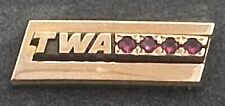 Vintage TWA Airlines Years Service Lapel Pin 10K Gold Filled 4 Rubies picture