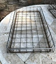 Vintage Large Authentic Industrial Metal Wire Baskets Trays Storage Bin 13x26x3 picture