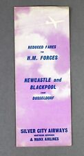SILVER CITY & MANX AIRLINES TIMETABLE NEWCASTLE BLACKPOOL DUSSELDORF     picture
