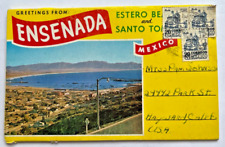 1970s Vintage Postcard Fold Out Folder~Ensenada Mexico~11 Photos picture