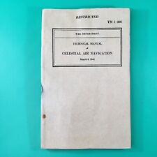 Vintage WWII Celestial Air Navigation Book TM 1-206 March 1941 War Department picture