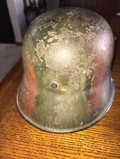 WW1 German Camouflage Combat Helmet with inscribed name picture