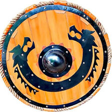 Viking Shield 24''Medieval Warrior Wooden Viking Shield Dragon Face Round shield picture