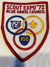 1972 Blue Grass Council 100 Boy Cub Scout Twill Embroidery Patch Gauze Back BSA picture