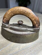 RARE Vintage Griswold MFG Co Erie PA Clothes Iron Press Wooden Handle picture