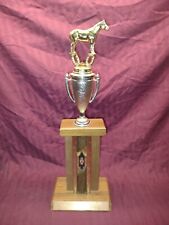 Vintage Horse Show Trophy Award Metal Horse Retro Tack Barn Wood Decor Gift Craf picture